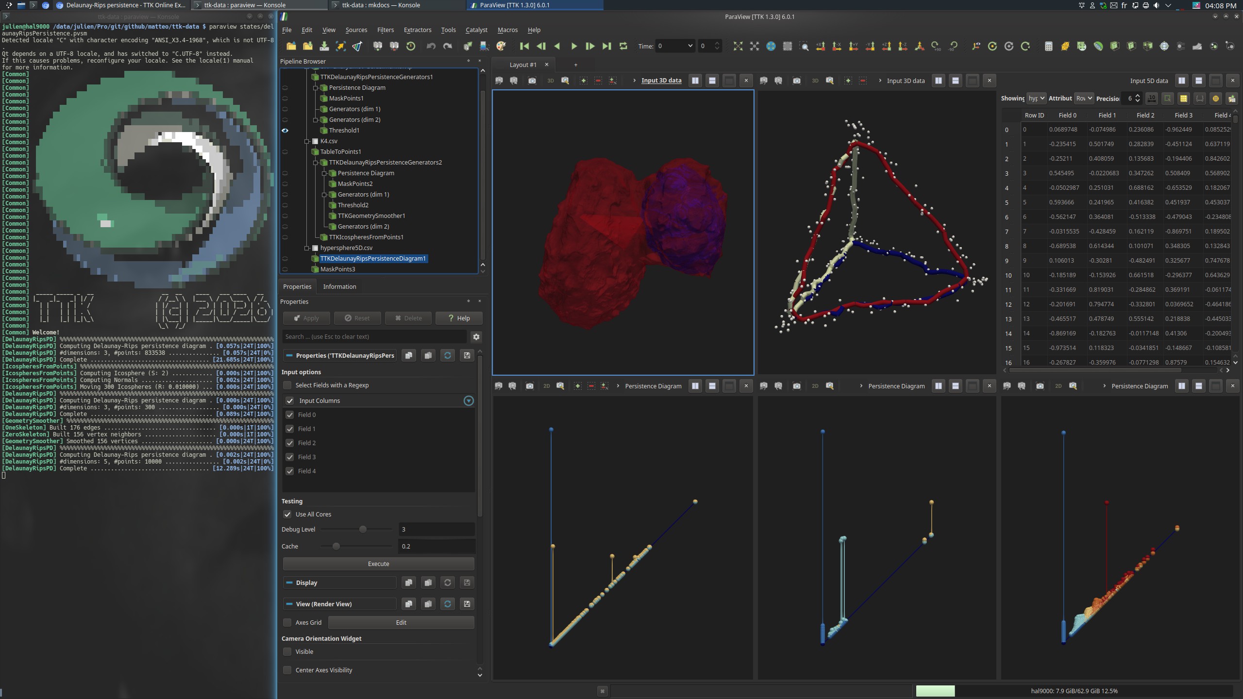 Delaunay-Rips persistence screenshot